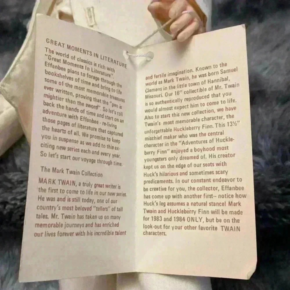 HOST PICK!!! Vintage Mark Twain Doll with  tag - Picture 9 of 16